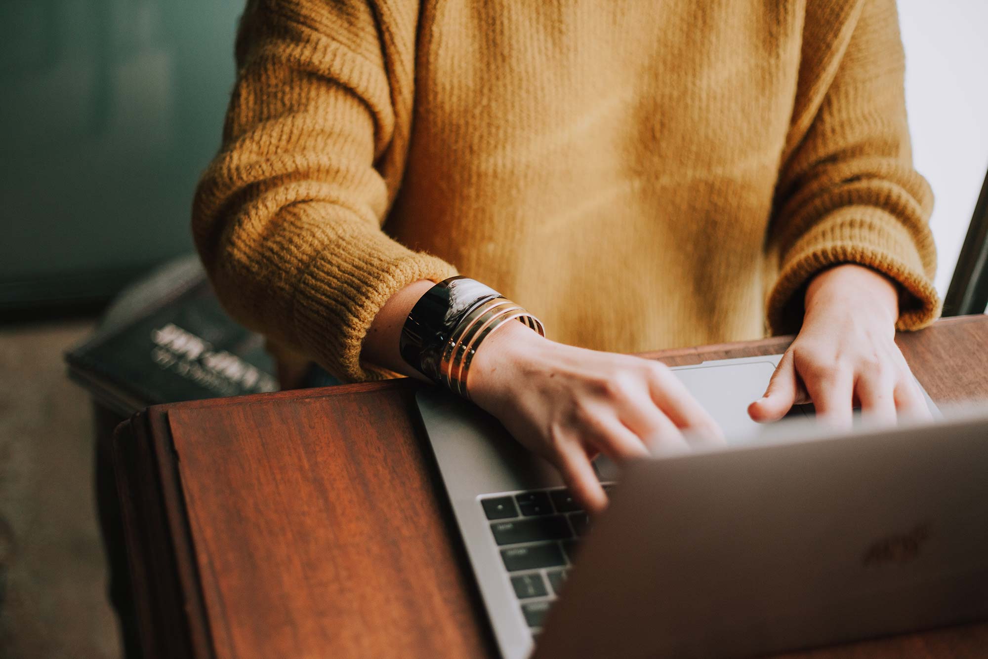 Women working from home on Laptop